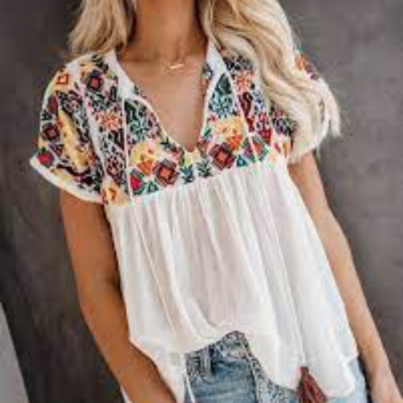 NWT Vici Los Cabos Embroidered Babydoll Top - Picture 3 of 8